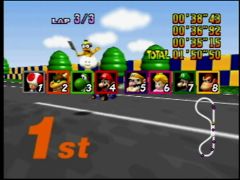 Victoire de Toad sur la piste Luigi's Raceway ! Savez vous qu'il existe un shortcut (pas évident à prendre) dans cette course ? (Mario Kart 64)