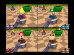 Mini-jeu bourrin ou les joueurs sont transformés en tank et doivent simplement se tirer dessus à coups de boulets ! (Mario Party 2)