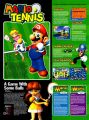 Une publicité sous forme de guide pratique des joueurs et des terrains de Mario Tennis (page 1/2)