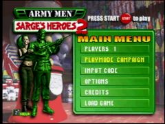 Le menu (Army Men: Sarge's Heroes 2)