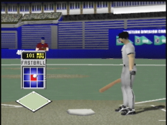 Le lanceur est en train de préparer son tir pendant que le joueur, gaucher pour le coup, se positionne ! (Mike Piazza's Strike Zone)