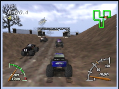 N'oubliez pas les checkpoints. (Monster Truck Madness 64)