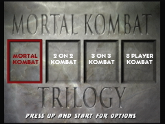 Le menu (Mortal Kombat Trilogy)