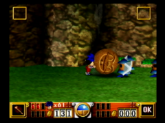 Poussez cette boule sur les ennemis (Mystical Ninja 2)