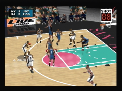 John en bonne position pour tenter les 3 points (NBA Live 2000)