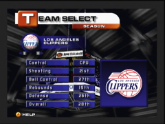 Choix de l'équipe (NBA Live 99)