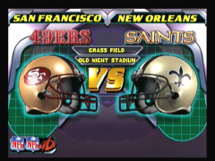 L'écran d'avant match permet d'entrer un code (NFL Blitz 2000)