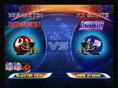 L'écran d'avant match permet d'entrer un code (NFL Blitz 2001)