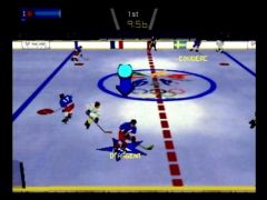 On peut jouer en équipe de 3 ou de 5. (Olympic Hockey Nagano '98)