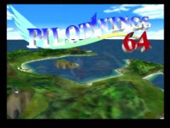 Cinématique d'introduction du jeu Pilotwings 64 ou est présentée la première île du jeu, qui rappelle l'île Wuhu de Wii Sports Resort (Pilotwings 64)