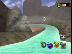 Voilà un autre niveau où on descend une rivière. L'environnement laisse penser qu'on va croiser des Pokémon Roche ! (Pokemon Snap)