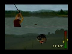 Il faut gérer plusieurs paramètres pour sortir un poisson (Bass Hunter 64)