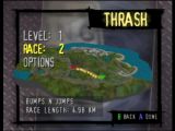 Ecran de choix du circuit dans le jeu Road Rash 64 sur Nintendo 64