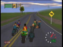 Se prépare pour tabasser un concurrent (Road Rash 64)