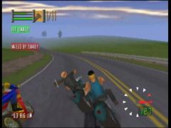 Baston dans un virage (Road Rash 64)