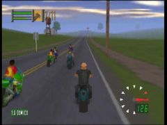 Le peloton est toujours très compact (Road Rash 64)