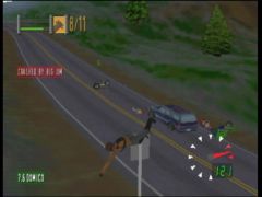 Spectaculaire envol pour atterissage douloureux dans Road Rash 64 sur Nintendo 64 (Road Rash 64)