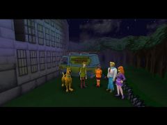 L'équipe de Mystère et Compagnie au complet dans le jeu Scooby Doo Classic Creep Capers ! Avec la mystery machine en arrière plan ! (Scooby Doo! Classic Creep Capers)