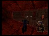 Un passage sous-marin de Shadow Man sur Nintendo 64 où l'on peut voir à travers la vitre une âme noire bien gardée