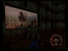 Une salle bien glauque de Shadow Man sur Nintendo 64. Les gens derrière la vitre ne doivent pas être très sympathiques. (Shadow Man)