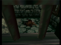 Atterissage musclé de Del dans sa cellule lors de l'introduction du jeu Shadowgate 64 : Trial of the four Towers (Shadowgate 64: Trial of the Four Towers)