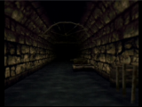 Passage dans les égouts dans le jeu Shadowgate 64 : Trial of the four Towers - Si vous allez au fond, vous vous noierez avec un squelette !