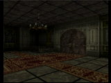 Le hall d'entrée du château, avec tapis d'époque ! A la vitesse où marche De, vous avez le temps de profiter du décor !