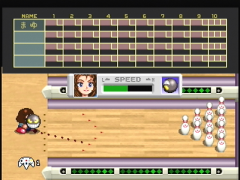 Le mini-jeu de bowling n'est guère passionnant (Susume! Taisen Puzzle Dama: Toukon! Marutama Chou)