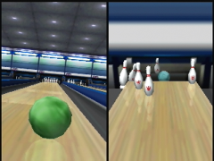 Différents angles de caméras sont disponibles (Super Bowling)