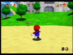 Le chateau de Peach, là où les aventures de Mario vont se dérouler. (Super Mario 64)