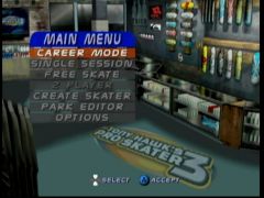 Menu (Tony Hawk's Pro Skater 3)