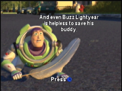 Pas de cinématique, juste des images fixes (Toy Story 2)