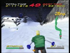 Il faut atteindre le prochain checkpoint dans le temps imparti (Big Mountain 2000)