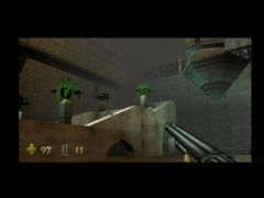 Le shotgun de Turok 2 : Seeds of Evil dispose de balles explosives en arme secondaire, un vrai plaisir pour faire exploser ses ennemis en miettes ! (Turok 2: Seeds Of Evil)