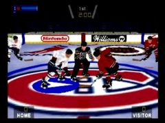 Mise en jeu. (Wayne Gretzky's 3D Hockey)