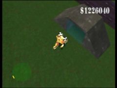 Récupérer ce J-Bomb dans Blast Corps n'est pas une mince affaire mais maintenant, allons tout piétiner! (Blast Corps)