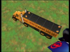 Once the missile truck is safe, enter this truck to complete the level.  (Blast Corps)