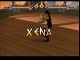 Présentation de Xena lors d'un combat dans le jeu Xena Warrior Princess - the talisman of fate sur Nintendo 64