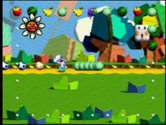 Petite mission réussie et récupération de 6 melons d'un coup dans le jeu Yoshi's Story sur Nintendo 64 (Yoshi's Story)