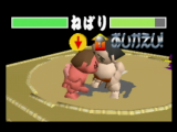 The sumo becomes red when he gets hit