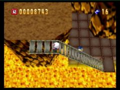 3D oblige, les niveaux ne sont plus à plat (Bomberman 64)