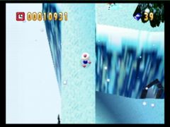 Les diamants récoltés s'affichent en permanence à l'écran (Bomberman 64)