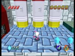 Il faut ramasser les critaux bleus (Bomberman Hero)