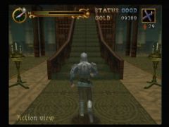 Un grand escalier de bois (Castlevania: Legacy of Darkness)