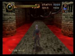 Attention aux haches sur ce passage au-dessus de la lave (Castlevania: Legacy of Darkness)