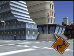 On peut zoomer et se promener dans la ville (Sim City 64)