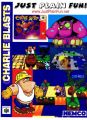 Publicité pour le jeu Charlie Blast's Territory, avec son héros au charisme inégalable O_o