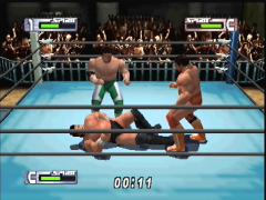 A trois contre 1 (Virtual Pro Wrestling 2: Oudou Keishou)