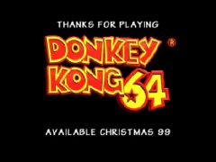 Ecran de fin de la démo (Donkey Kong 64)