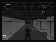 Dans les couloirs de la base (Duke Nukem Zero Hour)